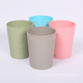 Wicker Shape Surface 6.3l Round Waste Plastic Trash Bin Can Plastic Waste Bin